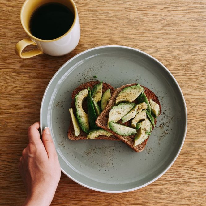 slices of avocado on pieces of bread
